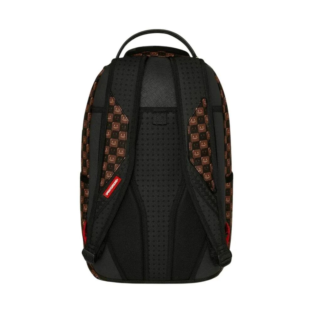 Sprayground Sharks in Paris Backpack Unisex Brown Check Shoulder Straps SPR282